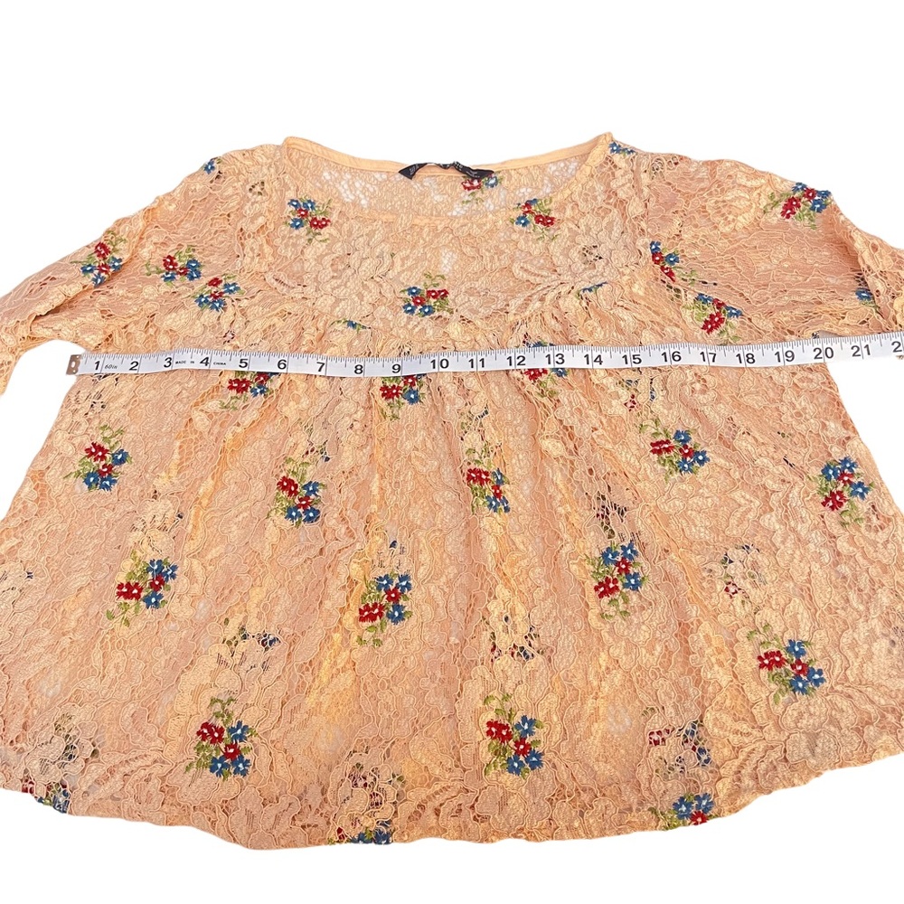 Zara Basic Collection Long Sleeve Scope Neck Lace… - image 7